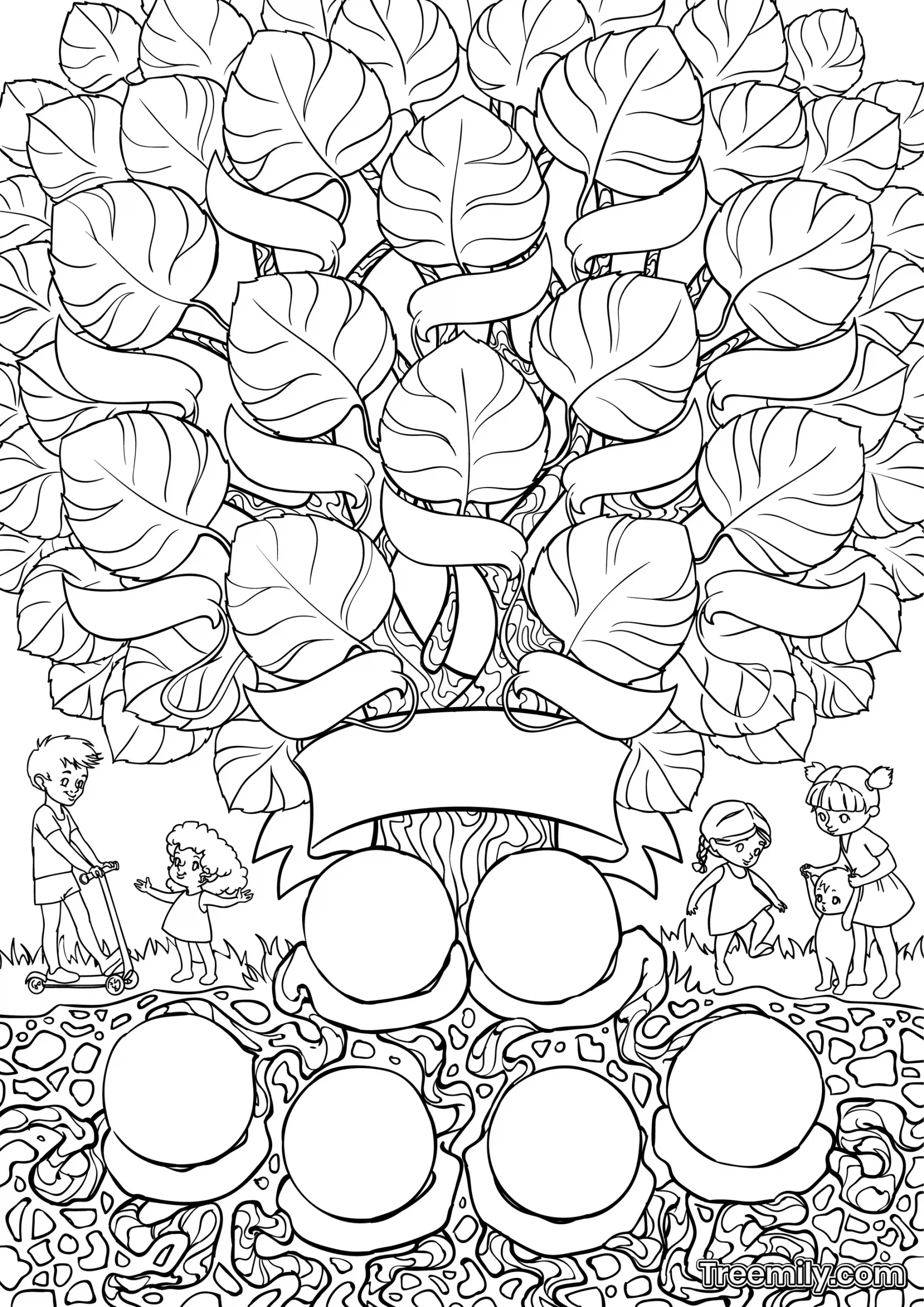 family tree coloring pages for kids