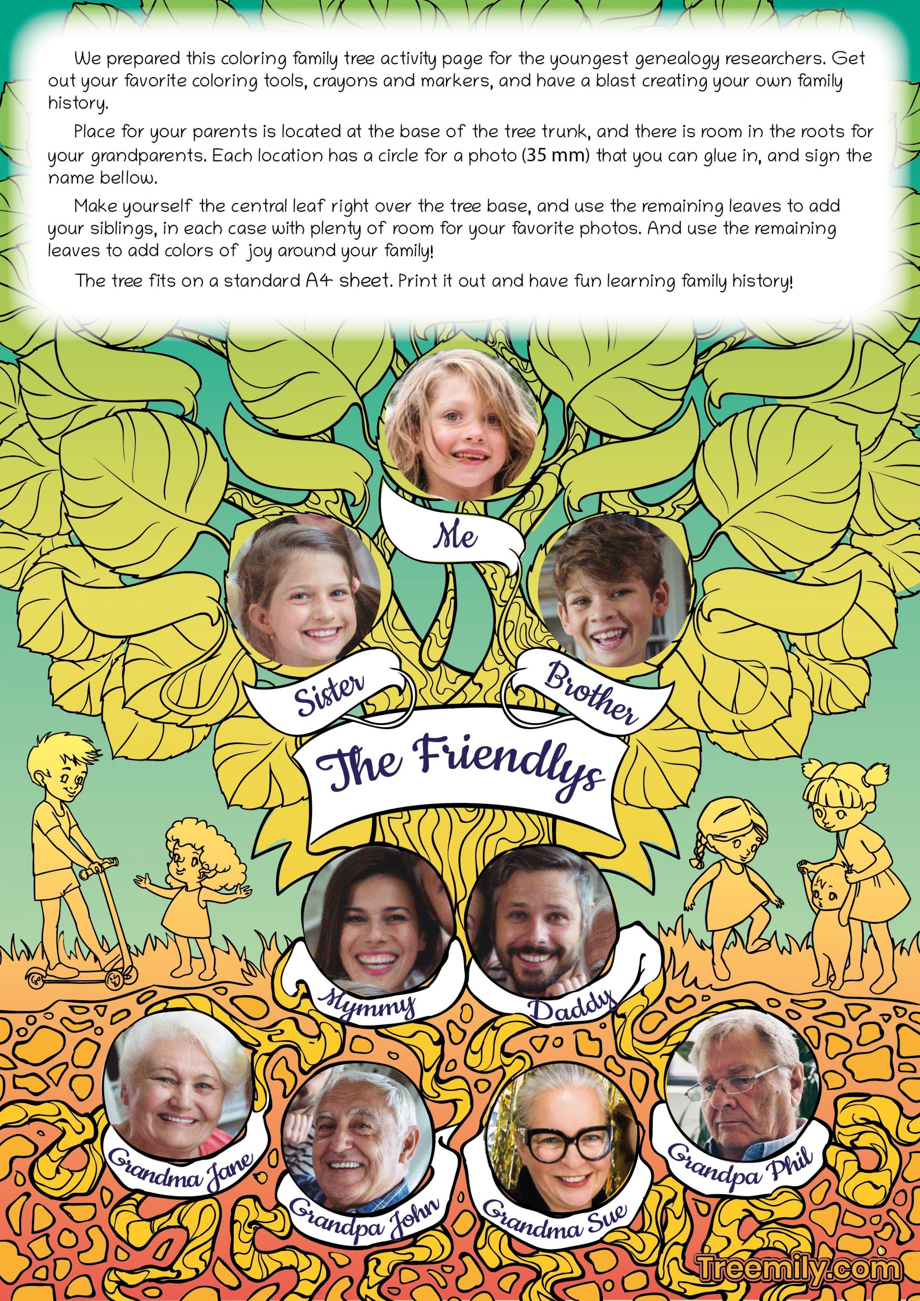 Free Family Tree Template For Kids Treemily