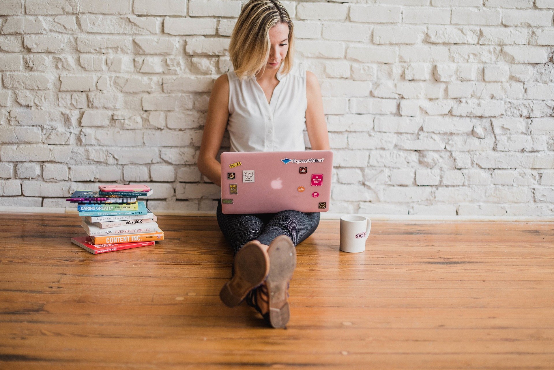 girl working on a laptop