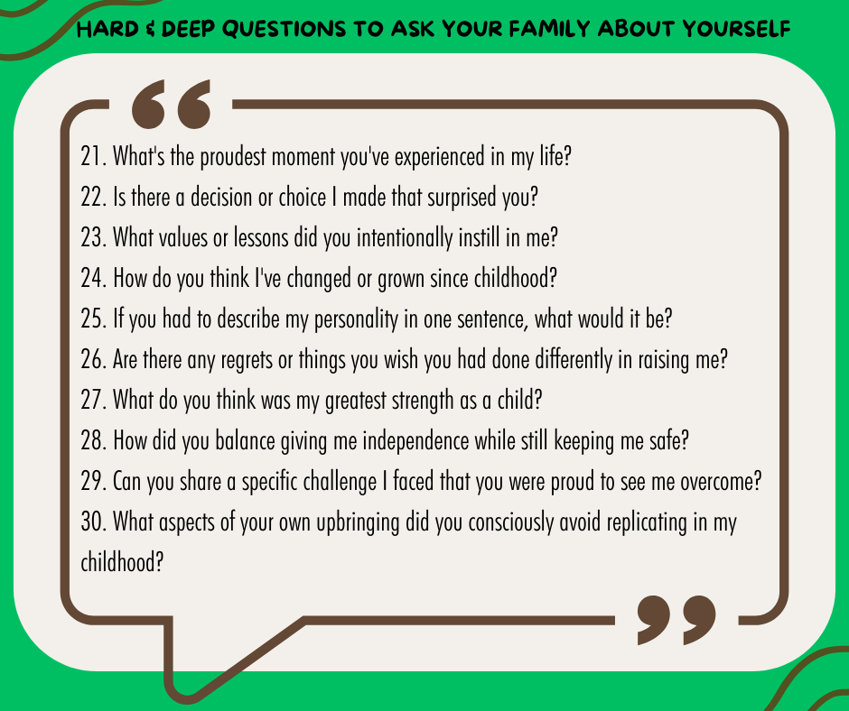 Hard & Deep Questions to Ask Your Family About Yourself