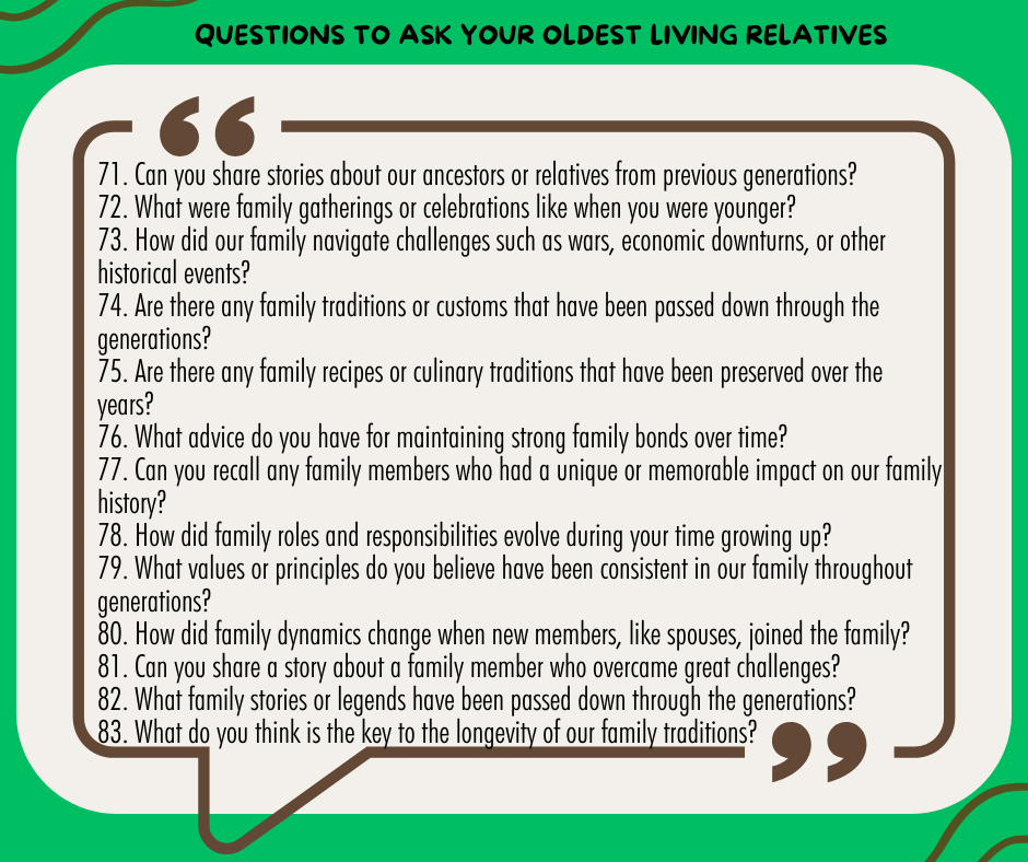 Questions To Ask Your Oldest Living Relatives